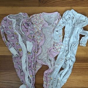 Little Sleepies Kids Footies - Purple, Multicolor, and White